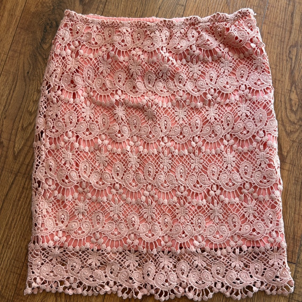 Elegant Pink Lace Skirt